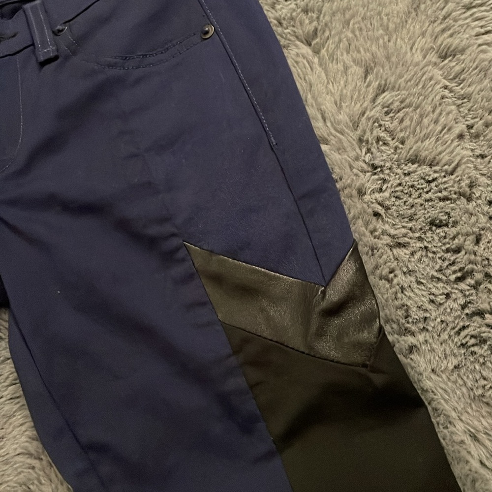 rag & bone Grand Prix Navy and Black Jean with Leather Accents - Picture 3 of 11